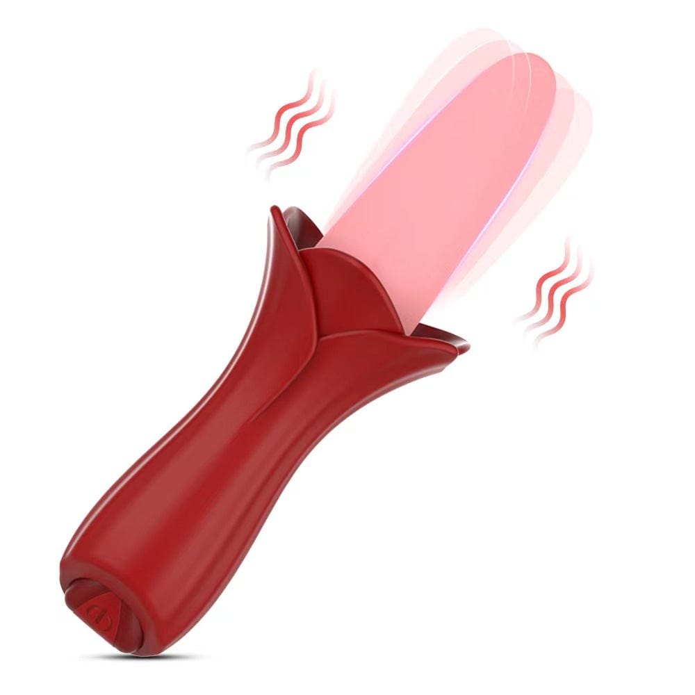 Rose Tongue Clitoral Vibrator - Silicone Clit Stimulator Toy