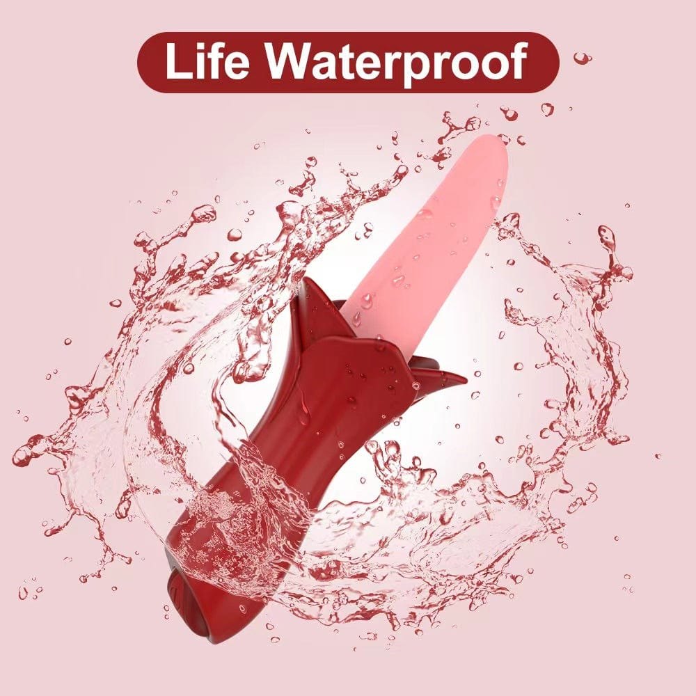 Rose Tongue Clitoral Vibrator - Silicone Clit Stimulator Toy