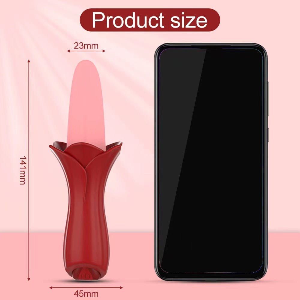 Rose Tongue Clitoral Vibrator - Silicone Clit Stimulator Toy
