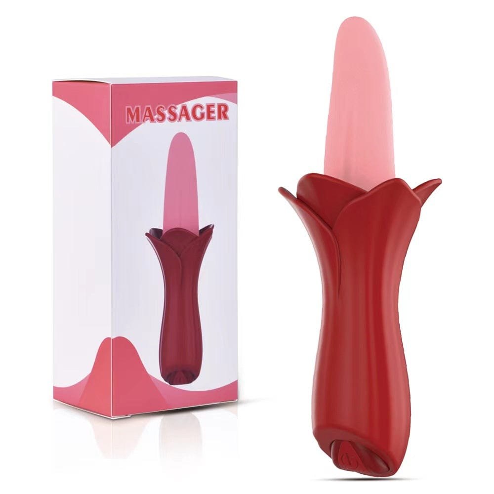 Rose Tongue Clitoral Vibrator - Silicone Clit Stimulator Toy