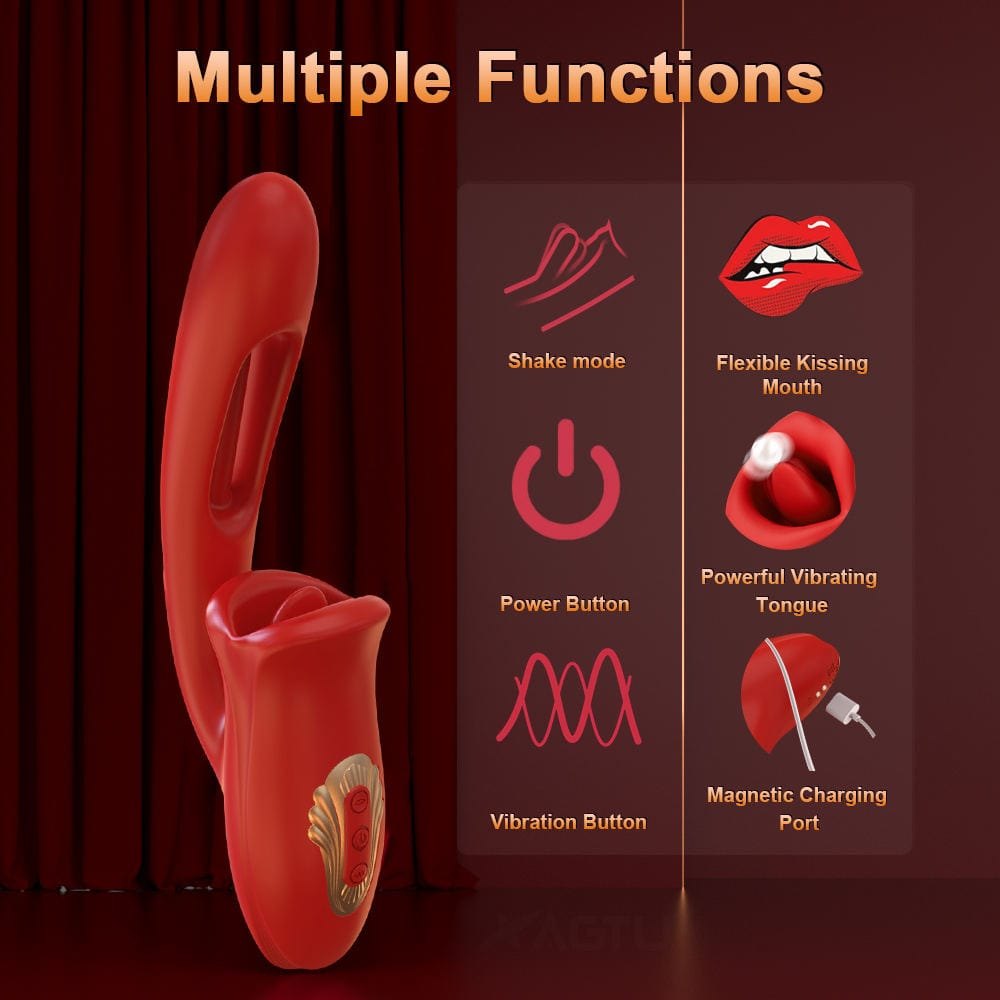Rose Tongue Clit Sucker Vibrator - Clitoral Suction Toy
