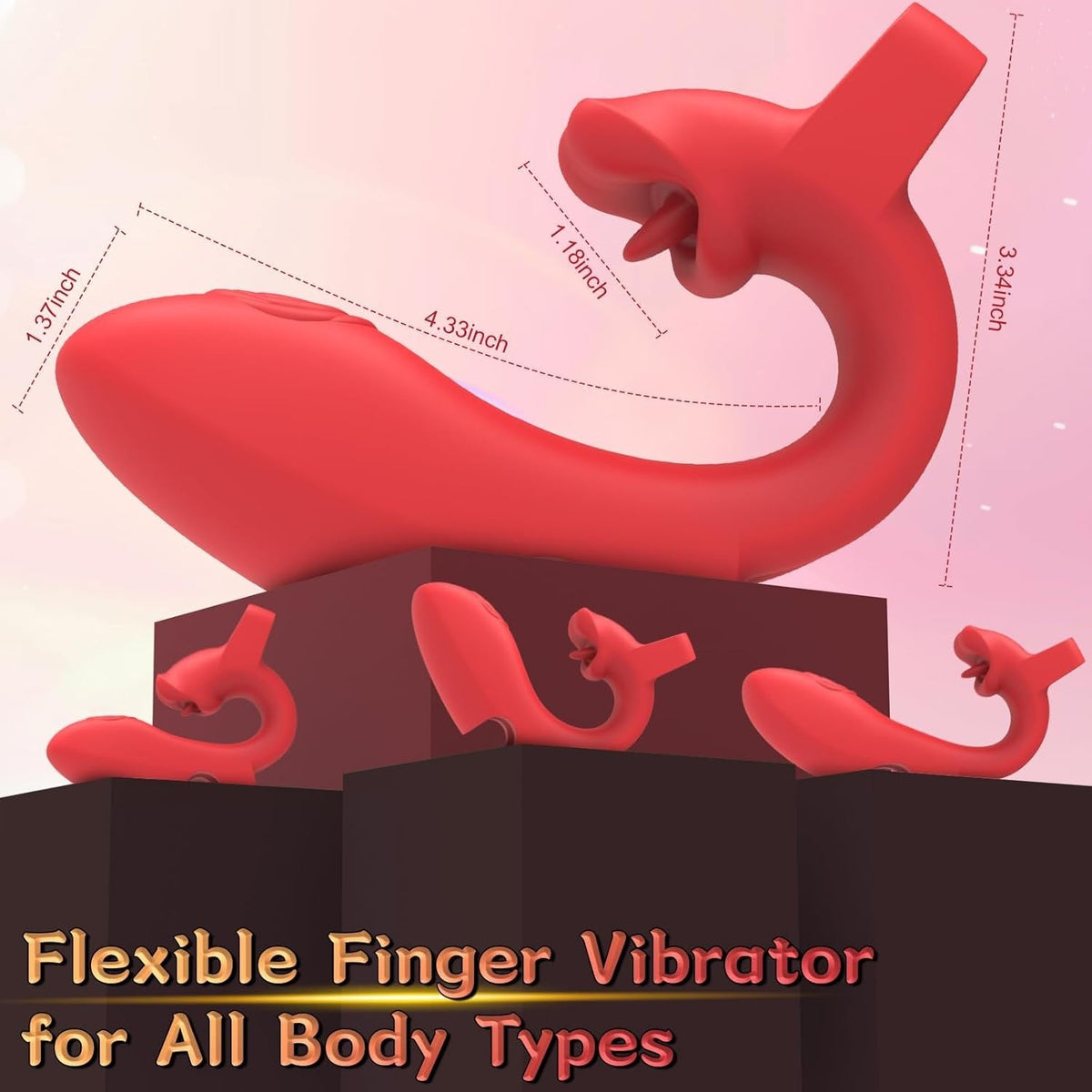Rose Tongue Finger Clit Vibrator - Clitoral G-Spot Toy