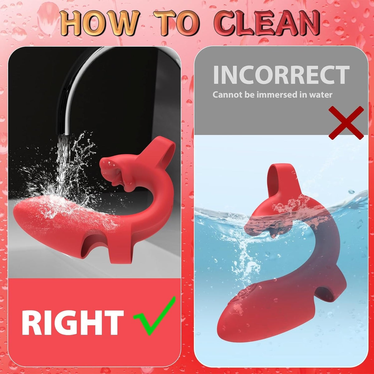 Rose Tongue Finger Clit Vibrator - Clitoral G-Spot Toy