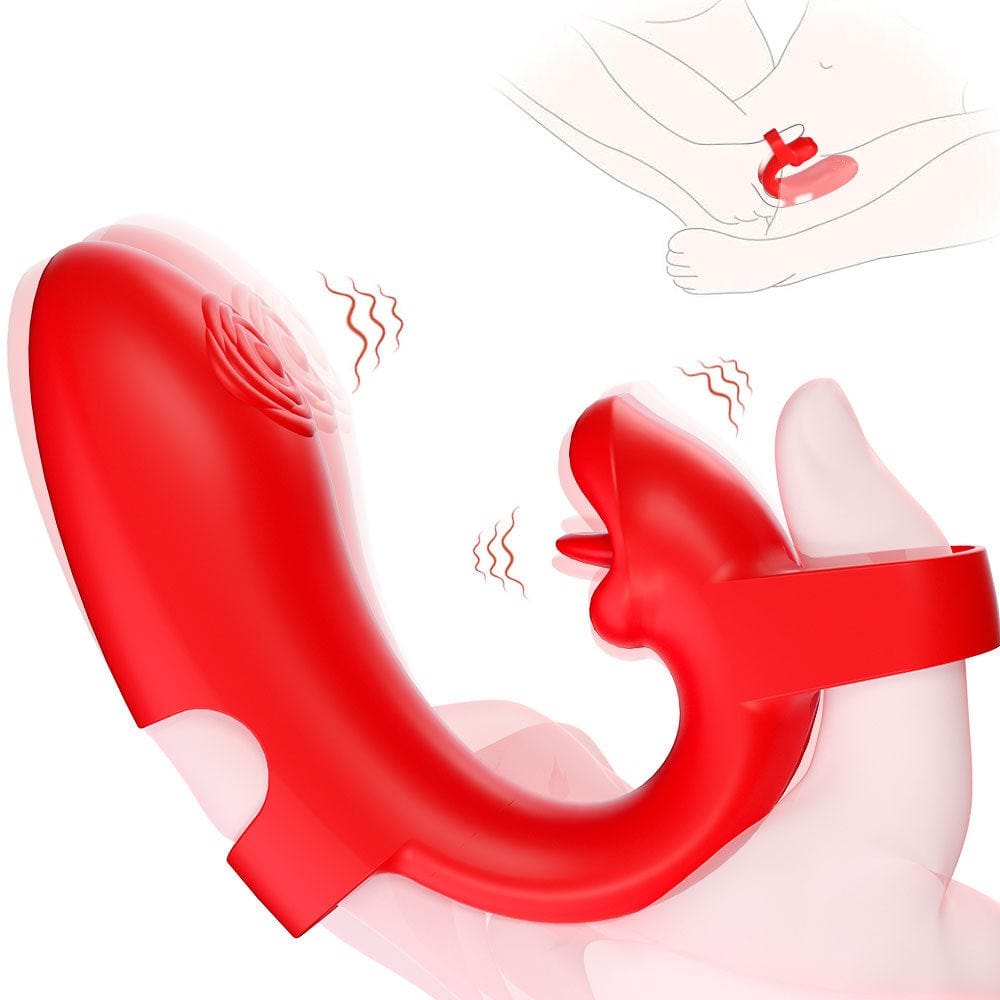 Rose Tongue Finger Clit Vibrator - Clitoral G-Spot Toy