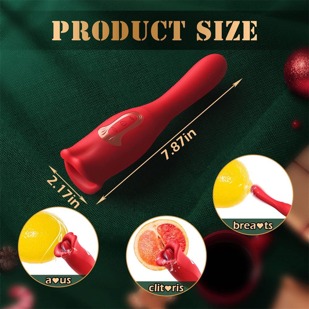 Rose Tongue G-Spot Vibrator - Dual Stimulation Rose Toy