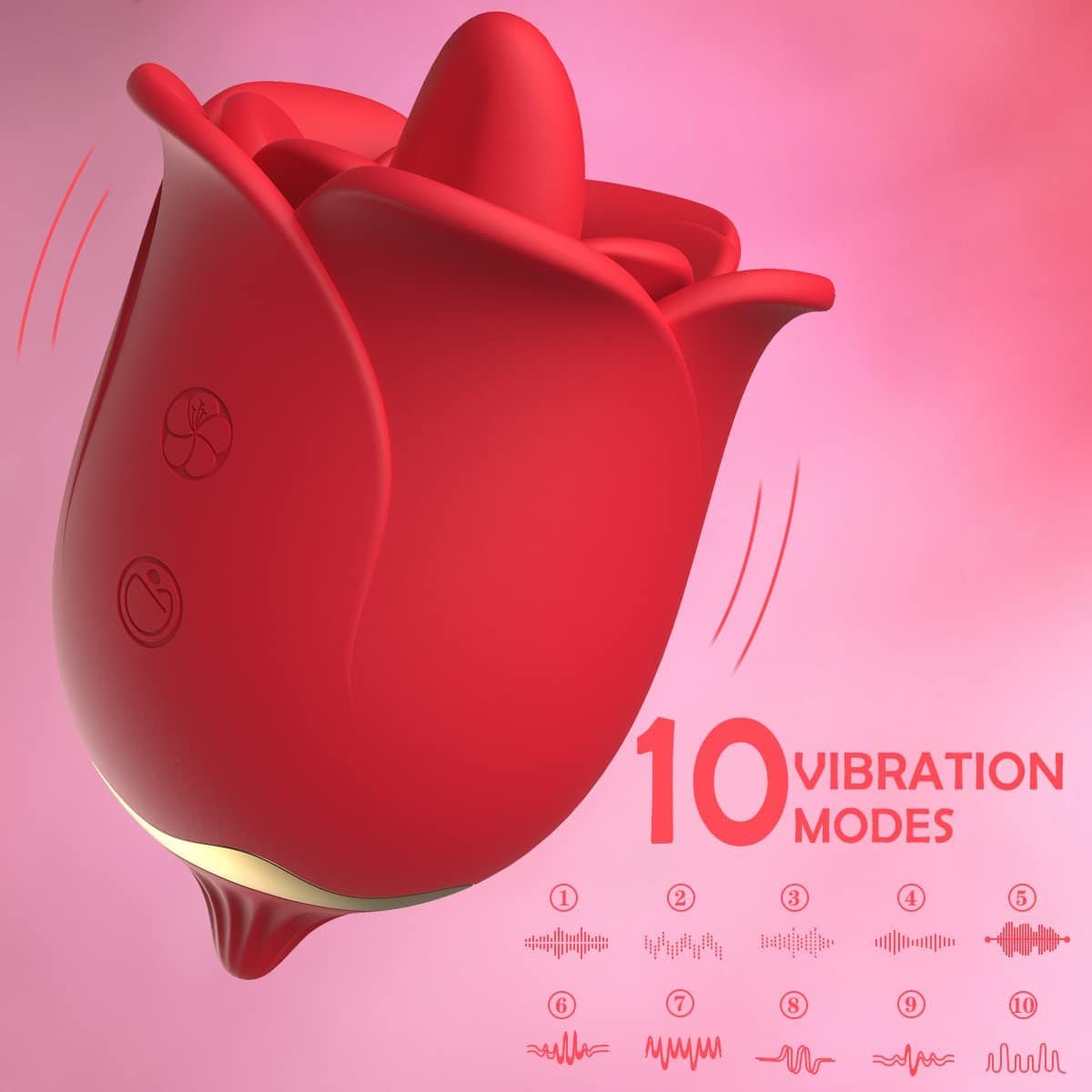 Rose Tongue Licking Clit Vibrator - Clit Sucking Toy