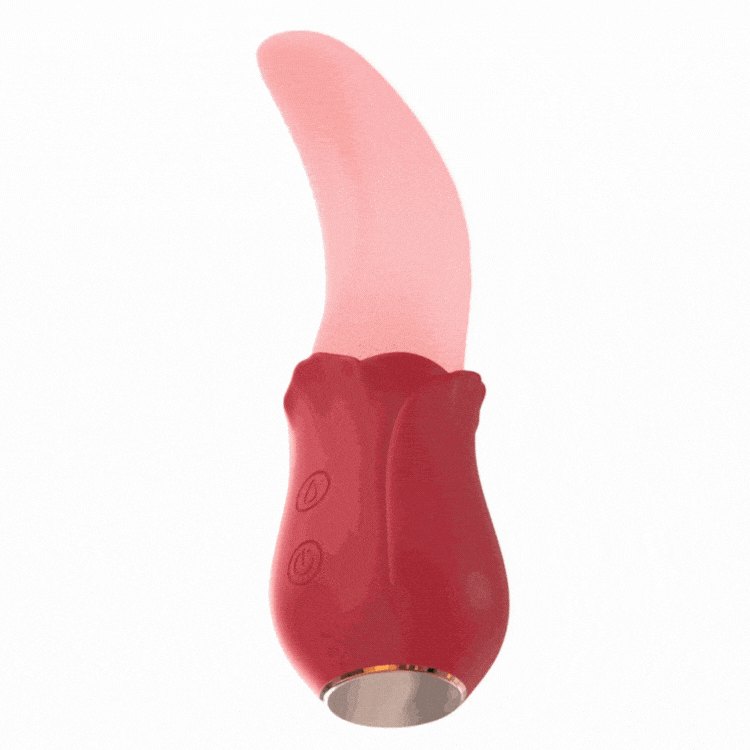 Rose Tongue Licking Clit Vibrator - Clitoral Stimulator Toy