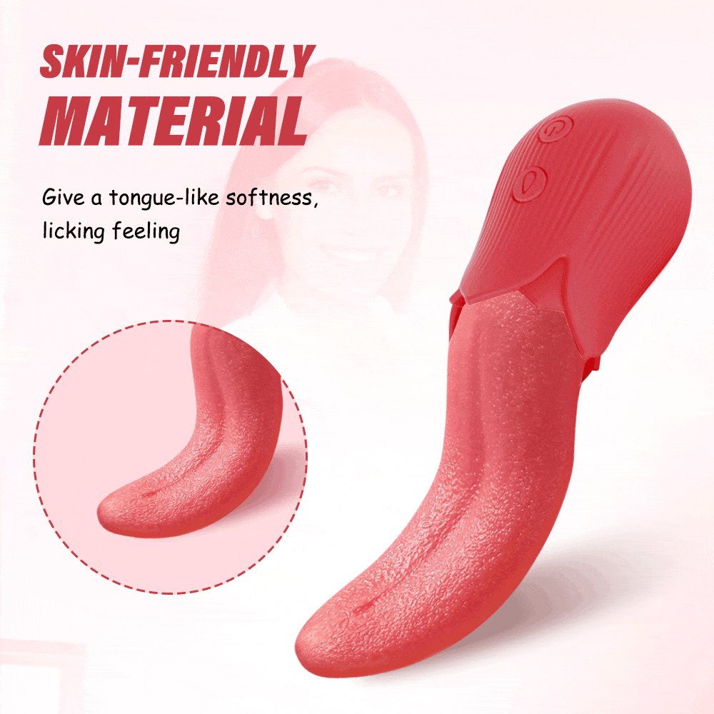 Rose Tongue Licking Clit Vibrator - Clitoral Stimulator Toy