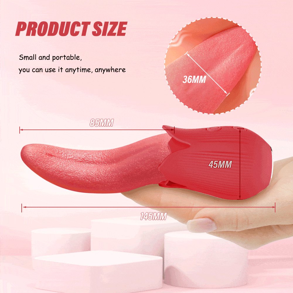 Rose Tongue Licking Clit Vibrator - Clitoral Stimulator Toy