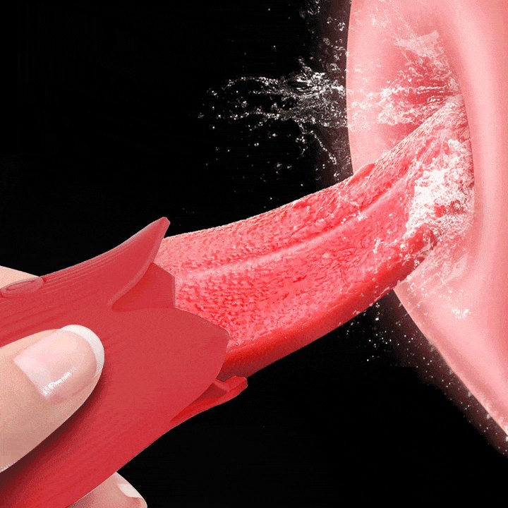 Rose Tongue Licking Clit Vibrator - Clitoral Stimulator Toy