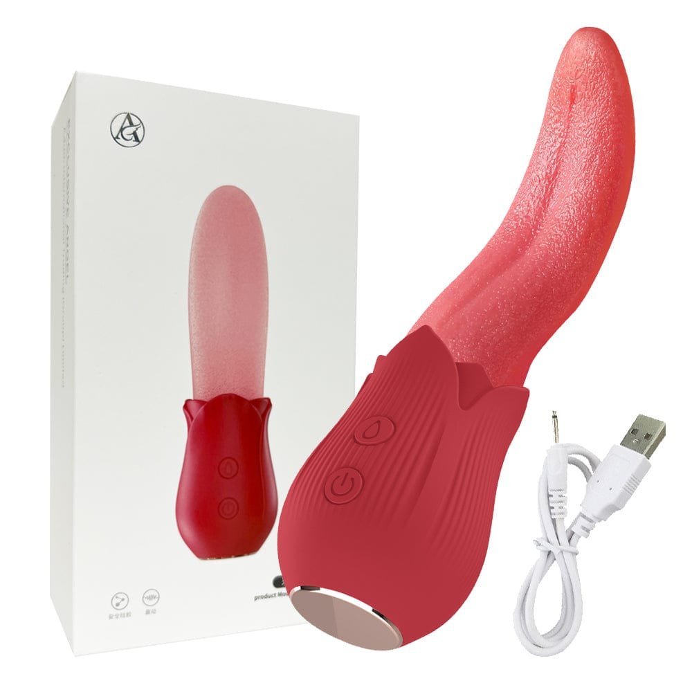 Rose Tongue Licking Clit Vibrator - Clitoral Stimulator Toy