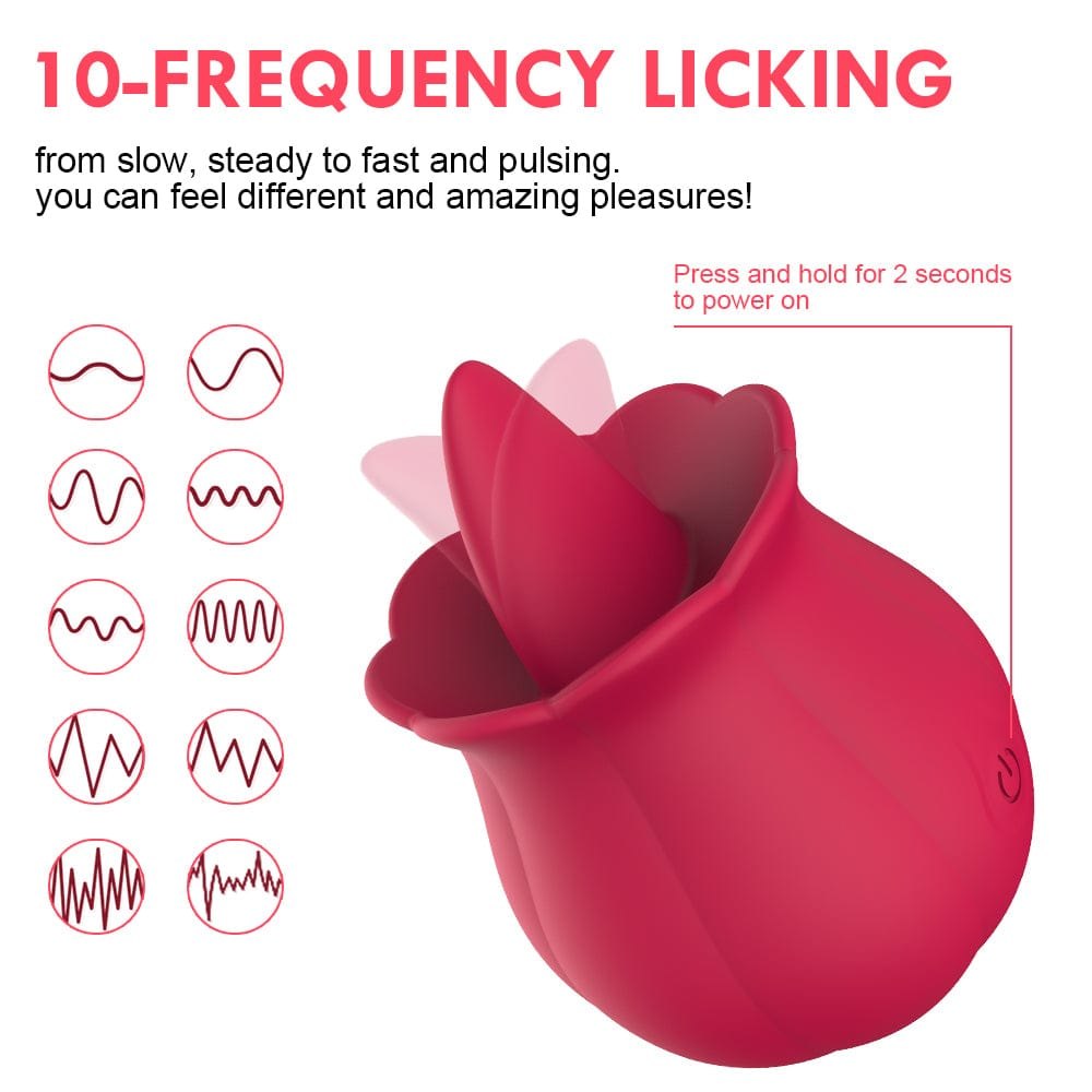 Rose Tongue Licking Clit Vibrator - Rose Clitoral Stimulator