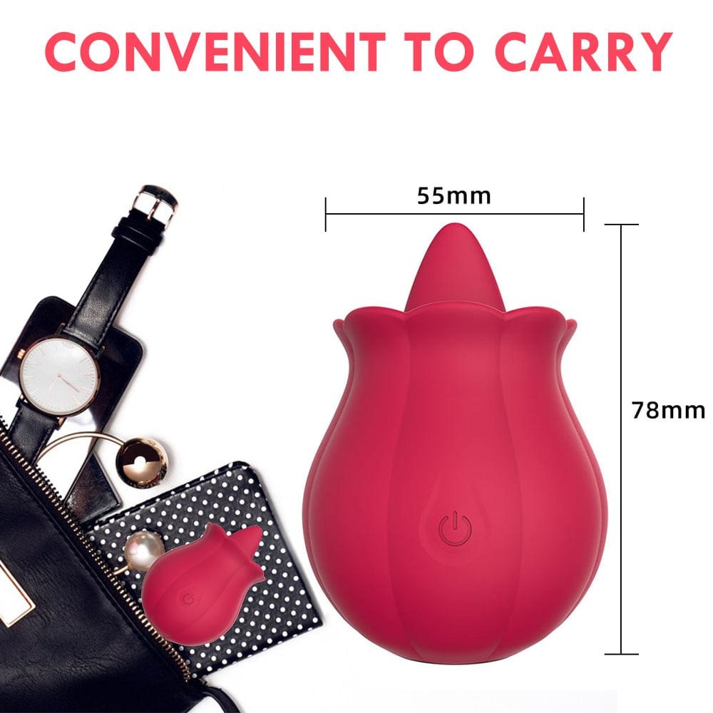 Rose Tongue Licking Clit Vibrator - Rose Clitoral Stimulator