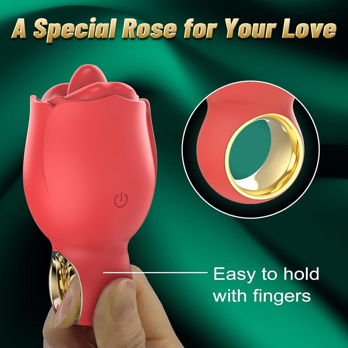 Rose Tongue Licking Vibrator - Rose Clit Stimulator Toy