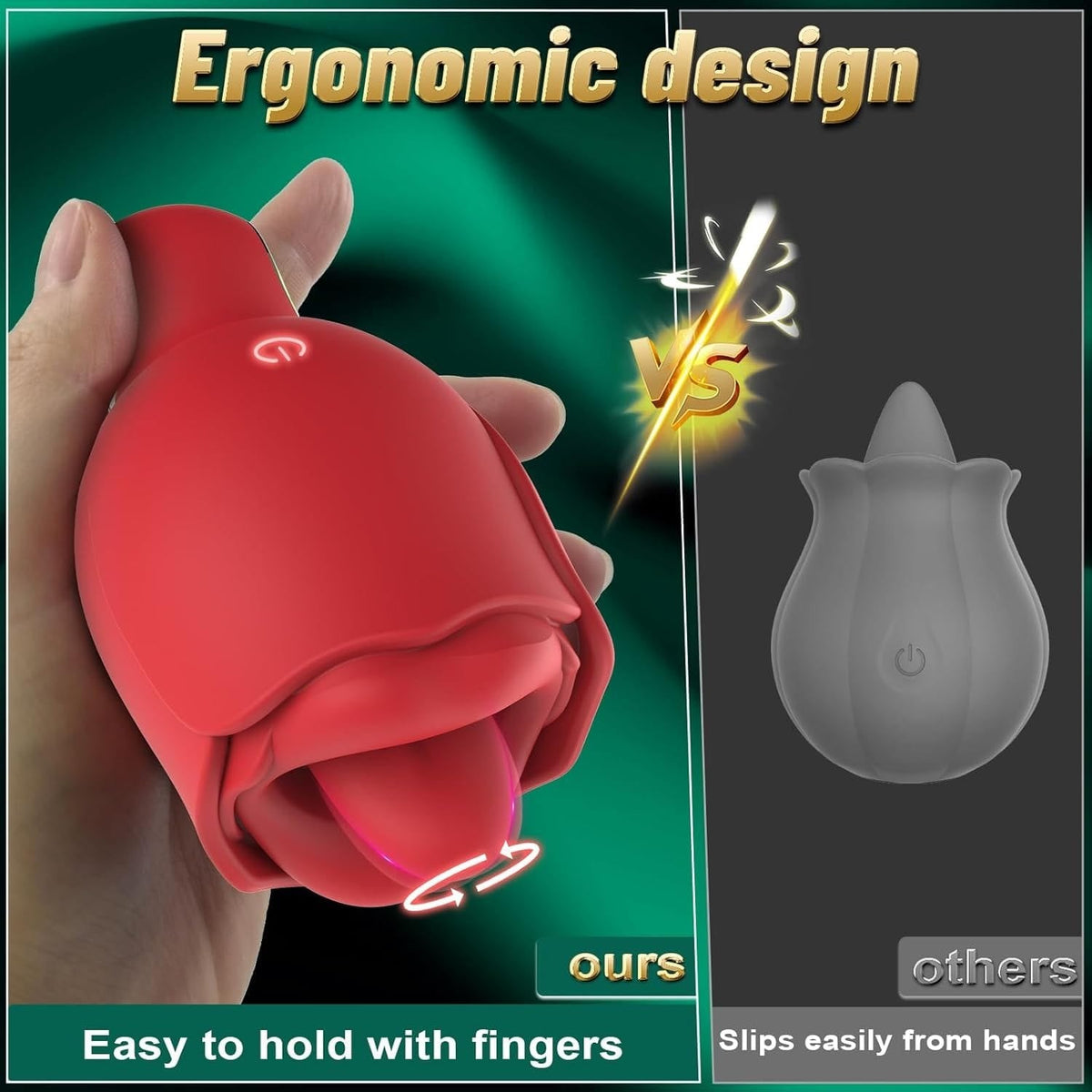 Rose Tongue Licking Vibrator - Rose Clit Stimulator Toy