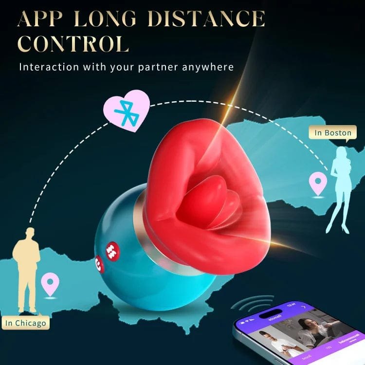 Rose Tongue Suction Vibrator - App Controlled Clit Sucker