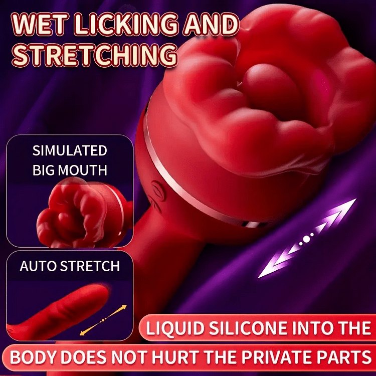 Rose Toy with Thrusting G-Spot Shaft - Clit Stimulator