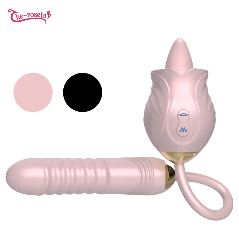 Rose Toy with Tongue Licking Wand - G-Spot Vibrator