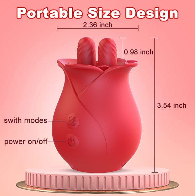 Rose Vibrator with Licking Tongue - Clitoral Rose Toy