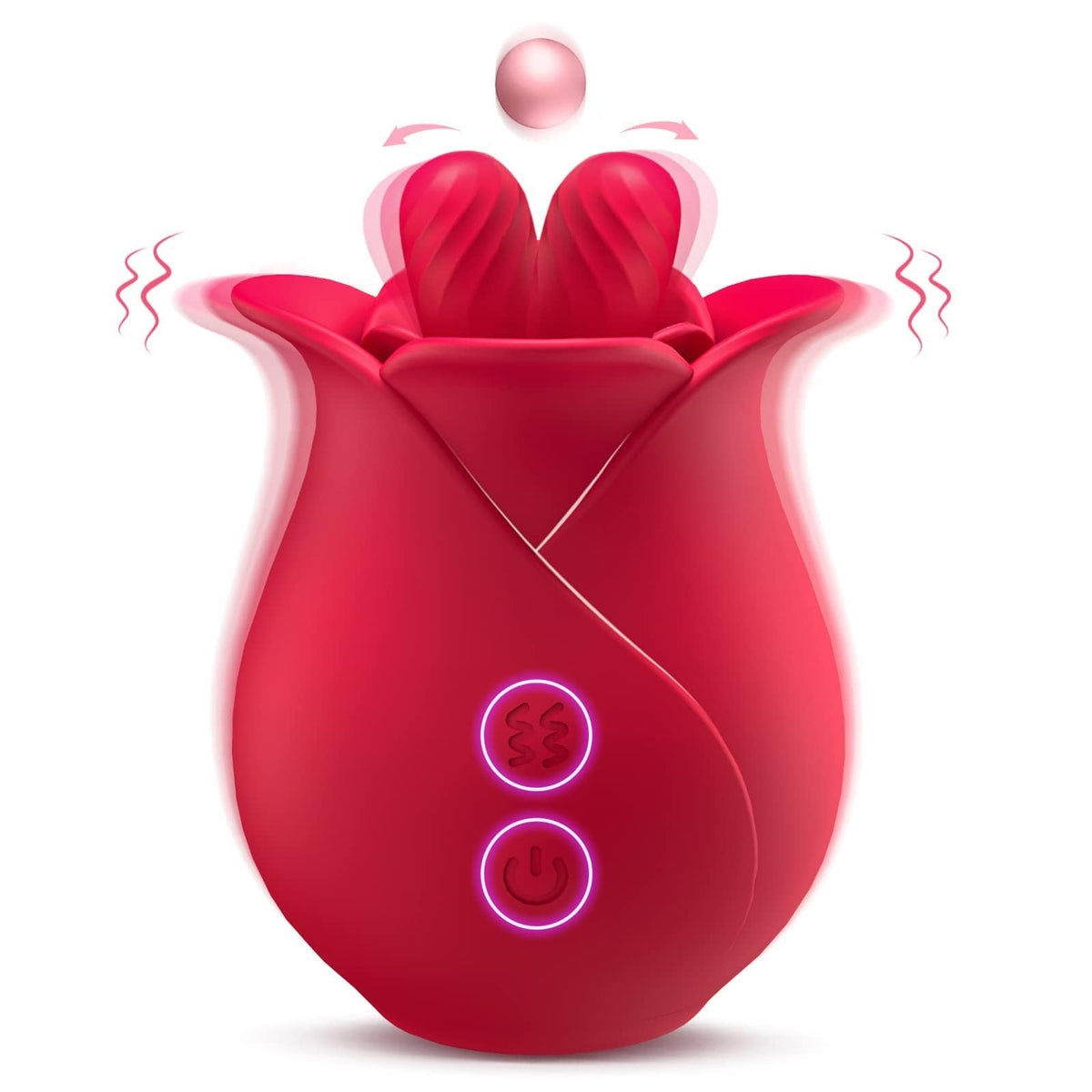 Rose Vibrator with Licking Tongue - Clitoral Rose Toy