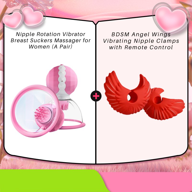 Rotating Nipple Suction Vibrator Pair - Nipple Suckers