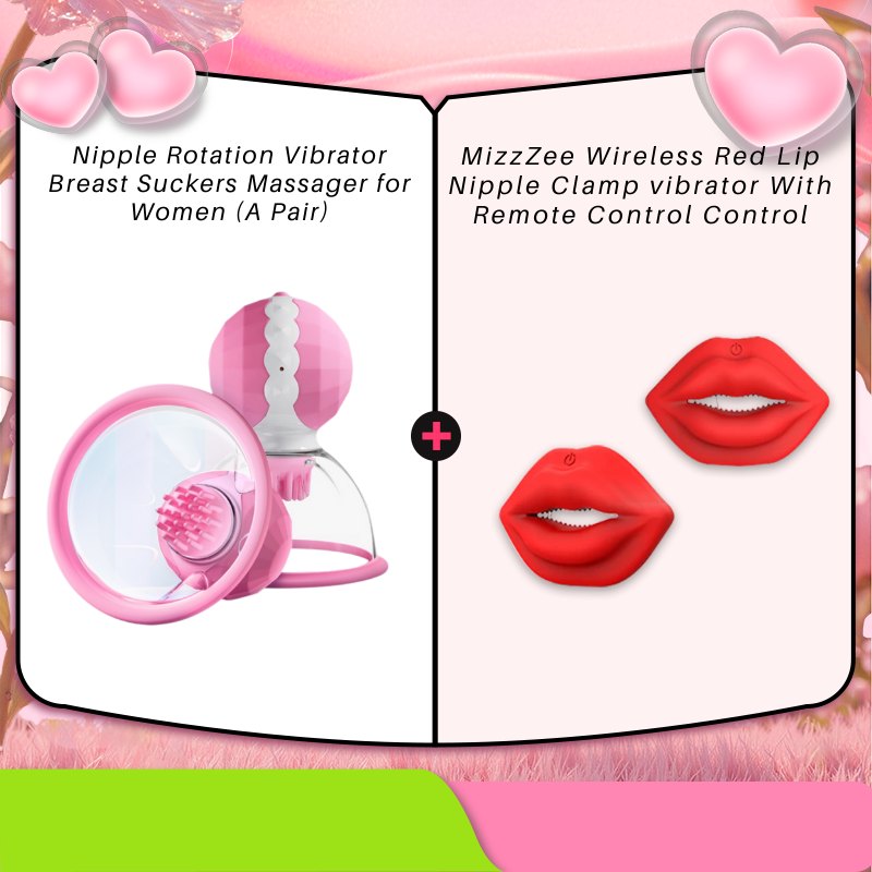 Rotating Nipple Suction Vibrator Pair - Nipple Suckers