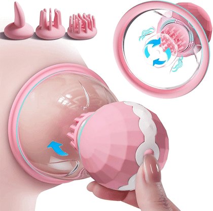 Rotating Nipple Suction Vibrator Pair - Nipple Suckers