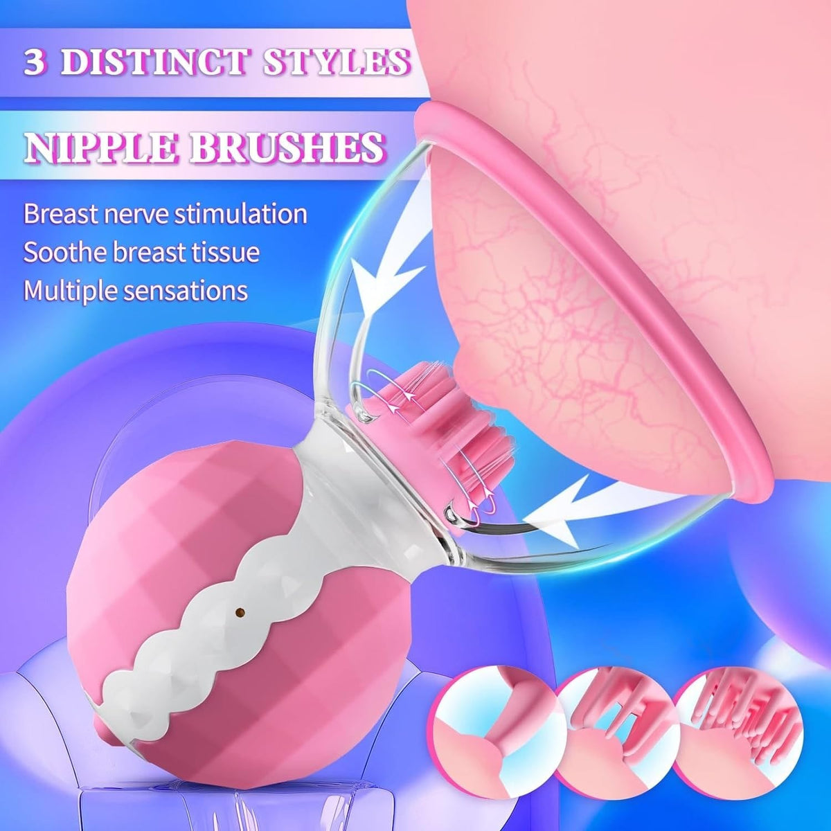 Rotating Nipple Suction Vibrator Pair - Nipple Suckers