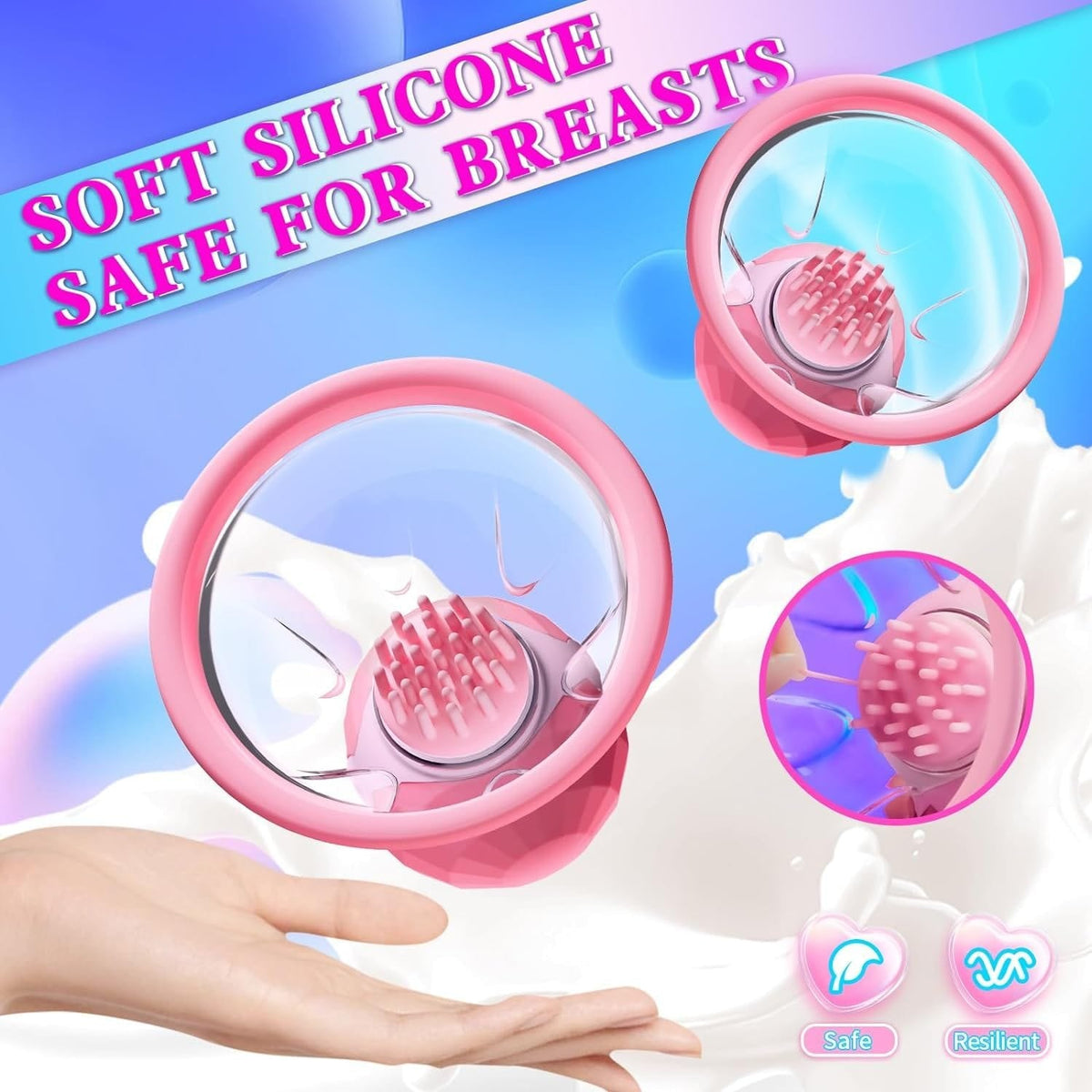 Rotating Nipple Suction Vibrator Pair - Nipple Suckers