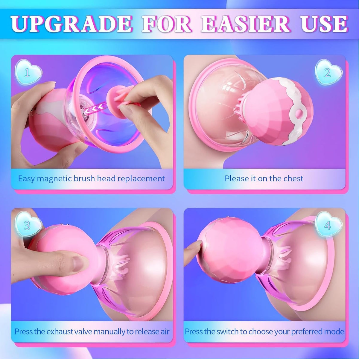 Rotating Nipple Suction Vibrator Pair - Nipple Suckers