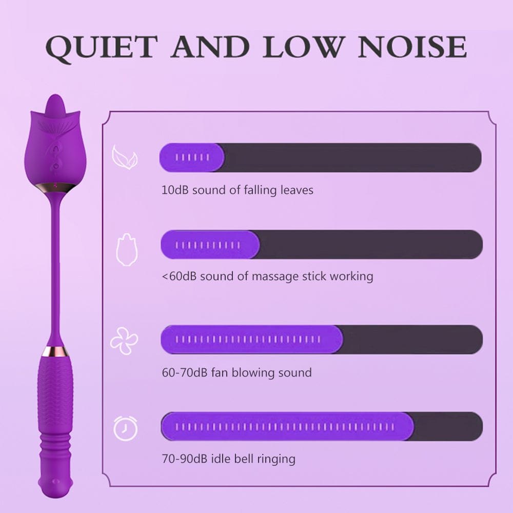 Rotating Pearl G-Spot Rose Toy - Silicone Clit Sucker Toy