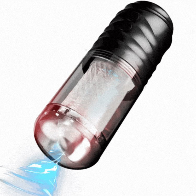 Rotating Sound Male Masturbator - ABS Silicone Stroker