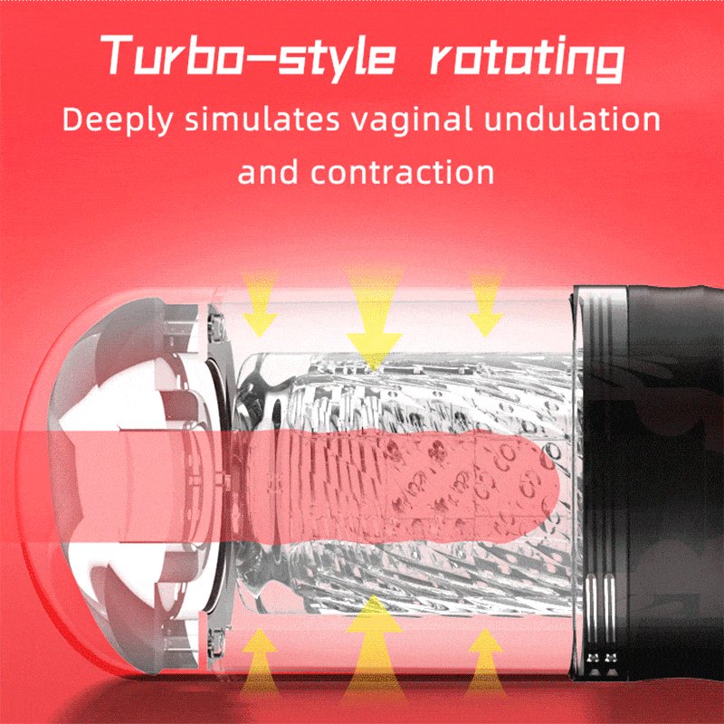 Rotating Sound Male Masturbator - ABS Silicone Stroker