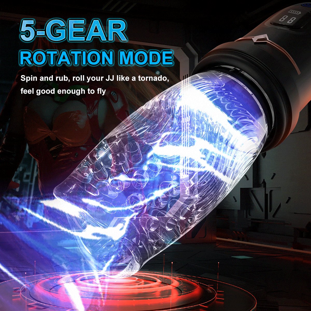 Rotating Thrusting Vibrating Stroker - Male Masturbator