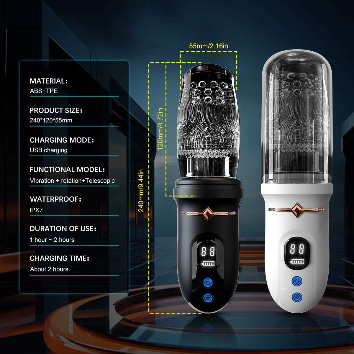 Rotating Thrusting Vibrating Stroker - Male Masturbator