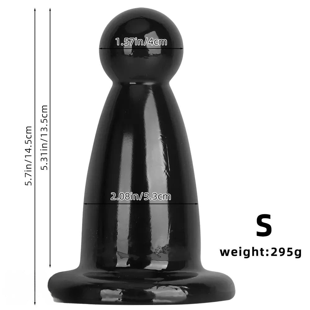 Rounded PVC Butt Plug, 2 Sizes - Thick Anal Plug