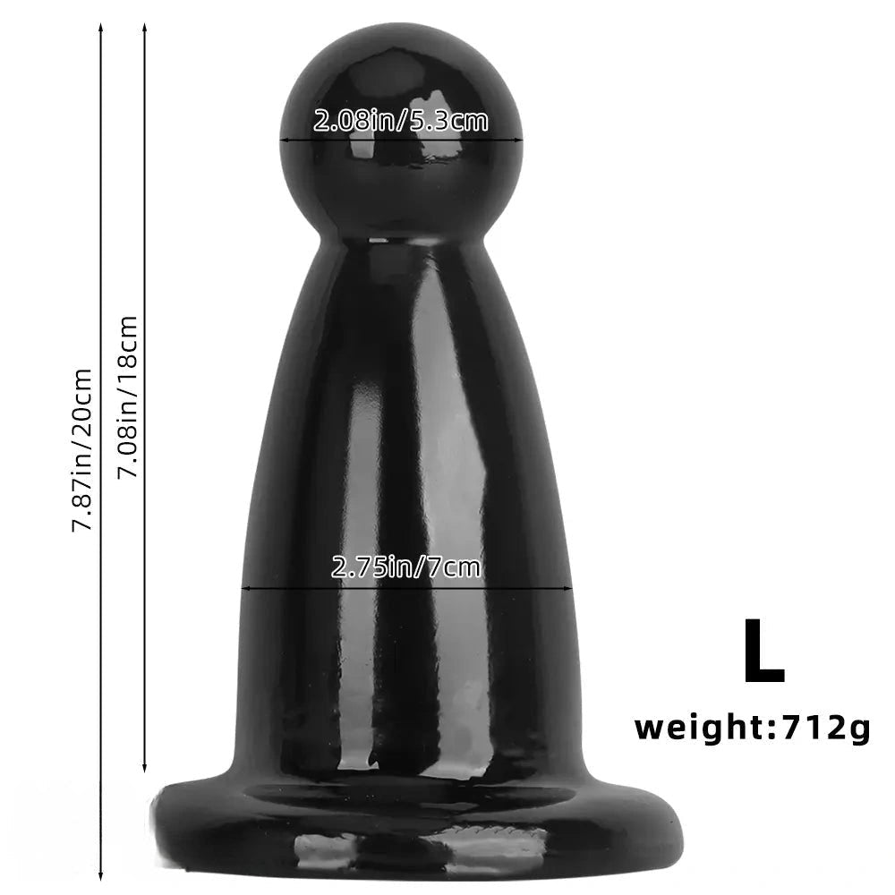 Rounded PVC Butt Plug, 2 Sizes - Thick Anal Plug