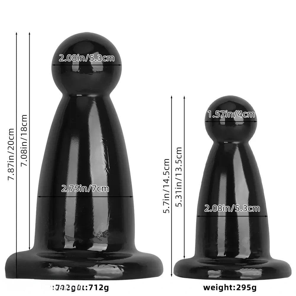 Rounded PVC Butt Plug, 2 Sizes - Thick Anal Plug