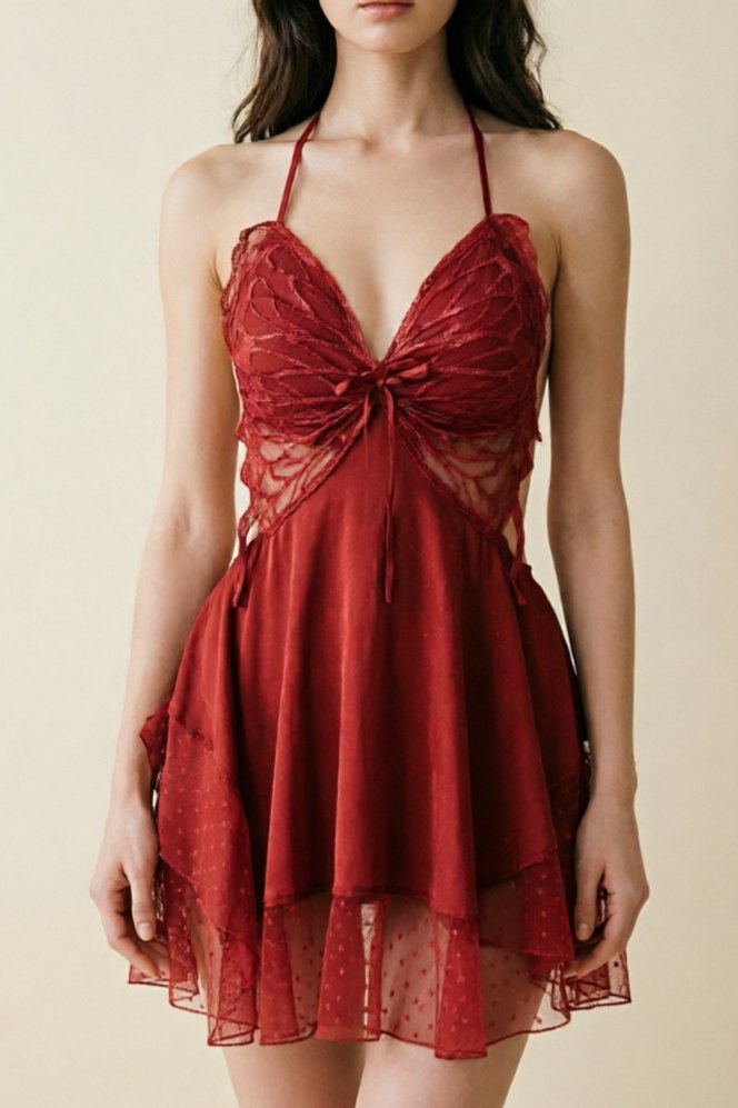 Satin Lace Cutout Babydoll - Sexy Babydoll Lingerie