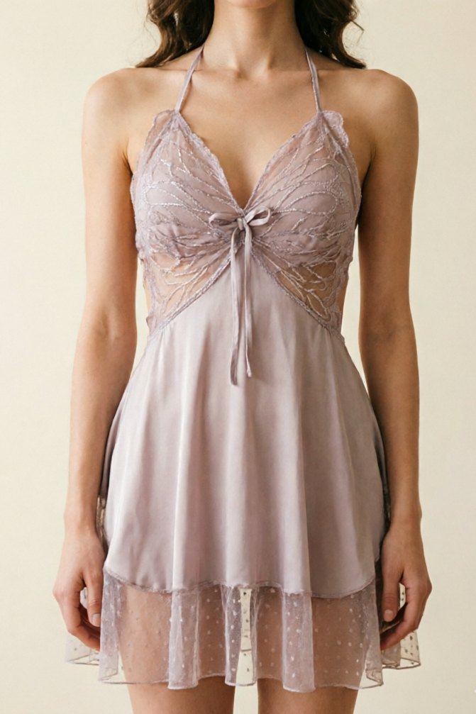 Satin Lace Cutout Babydoll - Sexy Babydoll Lingerie