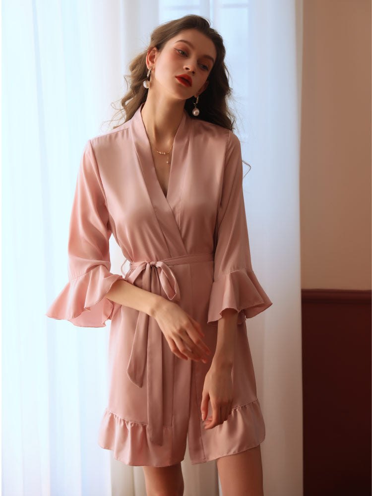 Satin Sleepwear Robe Set - Sexy Lingerie Robe
