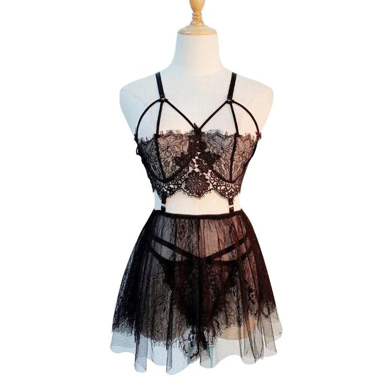 Satin Teddy and Thong Set - One Piece Lingerie