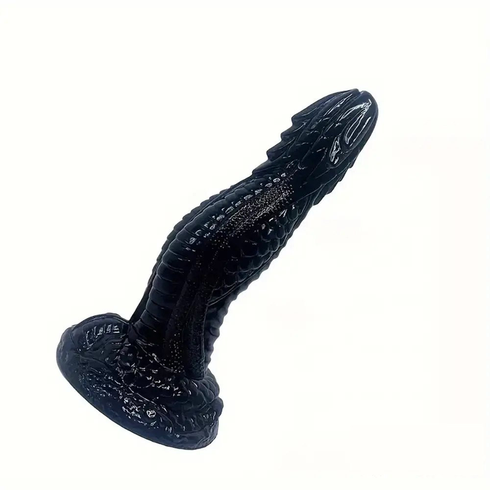 Scaled Dragon Dildo 8.15in - Black Fantasy Dildo