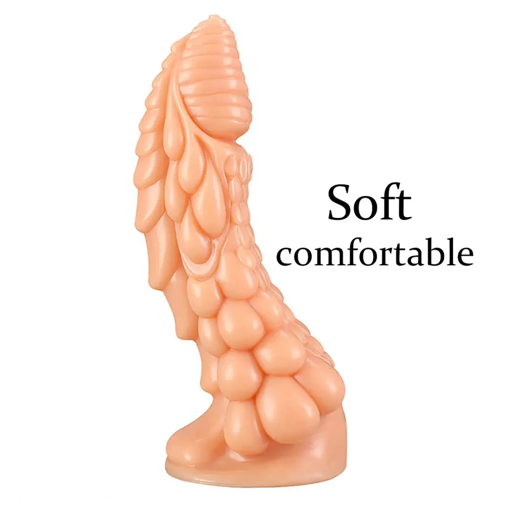 Scaled Dragon Cone Fantasy Dildo - Black or Brown PVC
