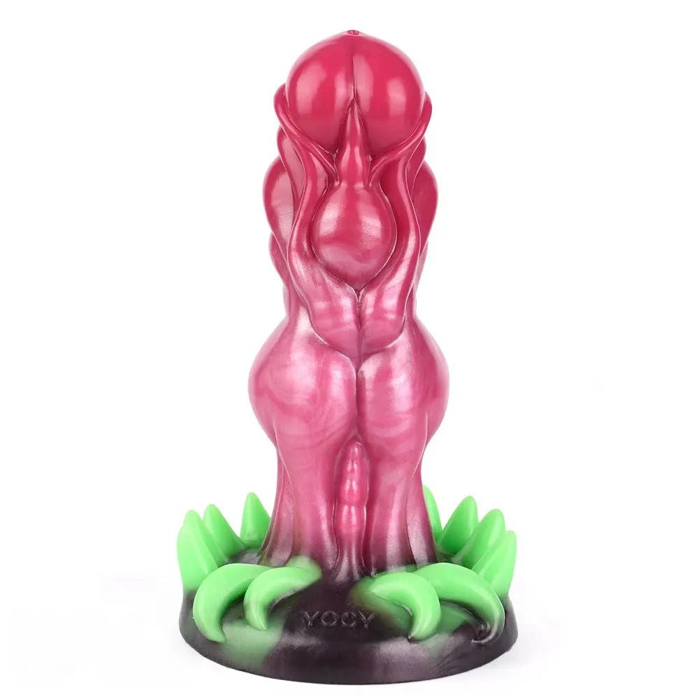 Scaled Pink Knot Dildo 7.87in - Knotted Dog Style Dildo