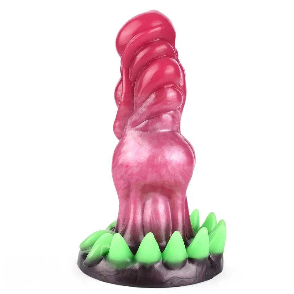 Scaled Pink Knot Dildo 7.87in - Knotted Dog Style Dildo