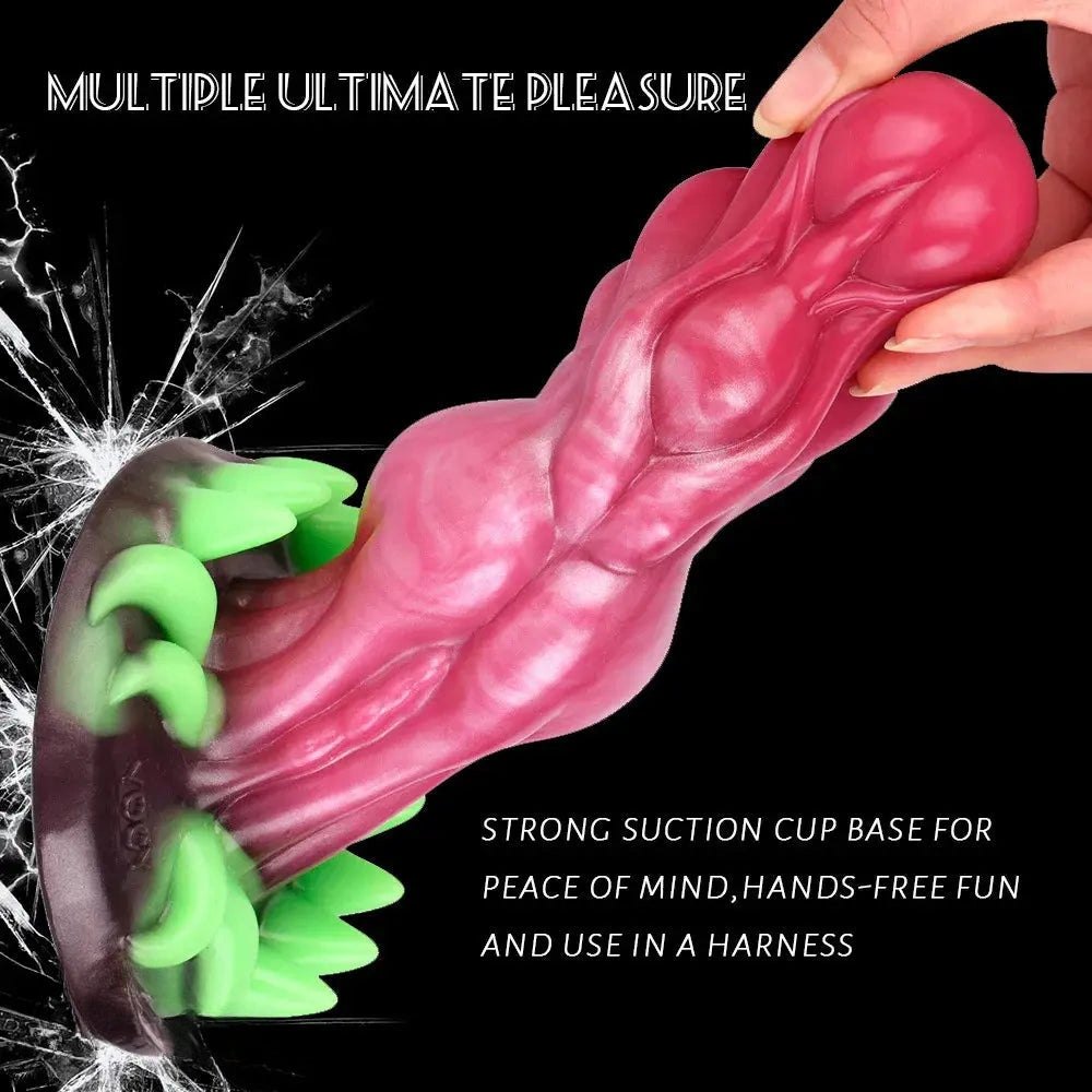 Scaled Pink Knot Dildo 7.87in - Knotted Dog Style Dildo