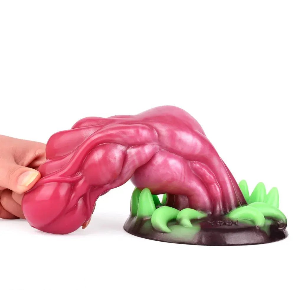 Scaled Pink Knot Dildo 7.87in - Knotted Dog Style Dildo