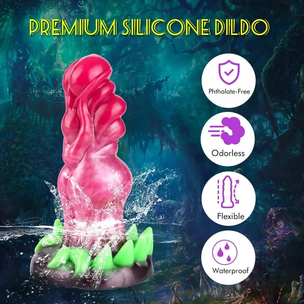 Scaled Pink Knot Dildo 7.87in - Knotted Dog Style Dildo