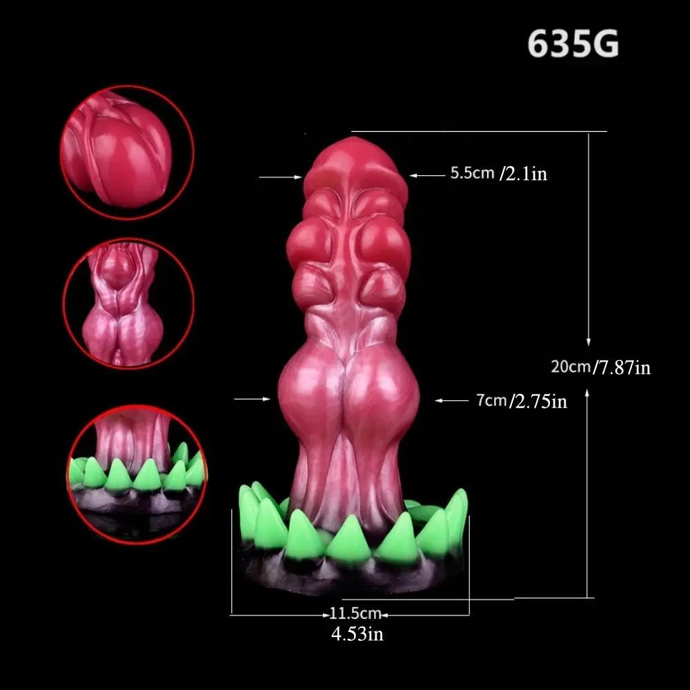 Scaled Pink Knot Dildo 7.87in - Knotted Dog Style Dildo